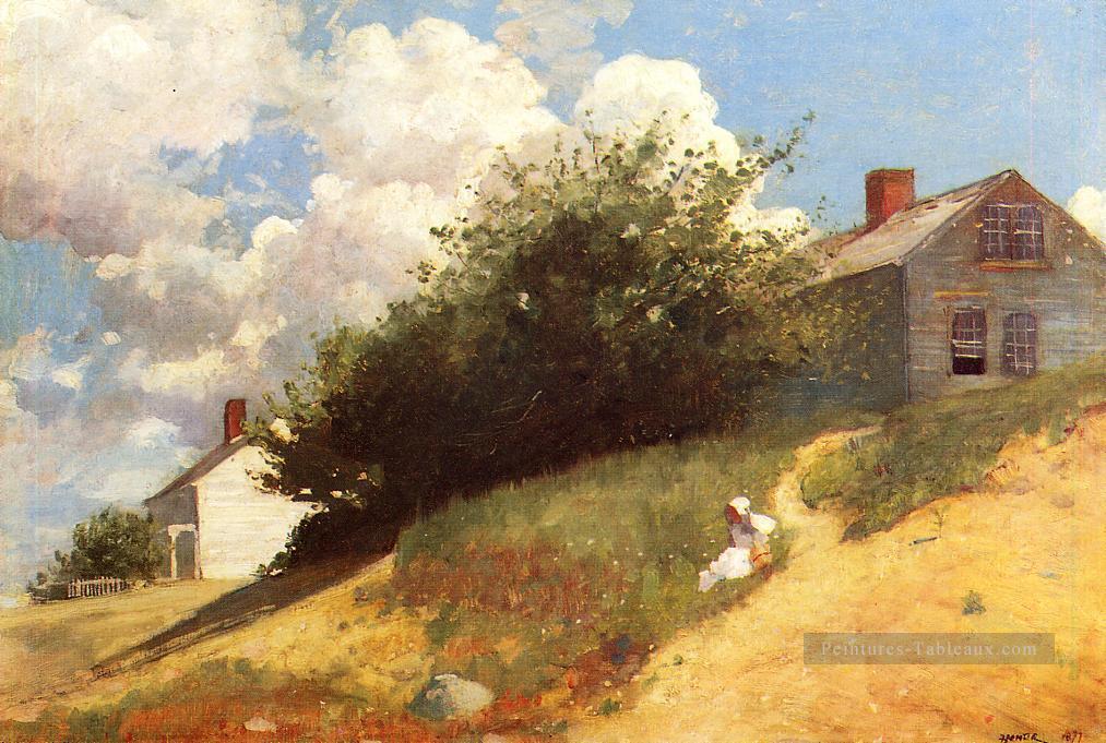 Maisons sur une colline réalisme peintre Winslow Homer Peintures à l'huile